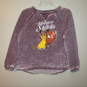 Disney Lion King Hakuna Matata Burnout Sweatshirt Women’s XL Timon Pumbaa Simba